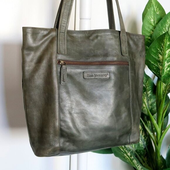 Lisa Leonard We Have Love Tote Bag in Hunter Green with Tassel - Picture 3 of 9